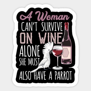 Wine and Parrots Sticker